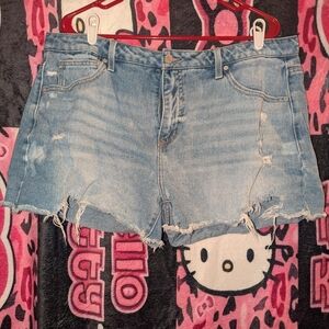 Time and Tru Blue Jean Shorts Distressed Cut-Off Style